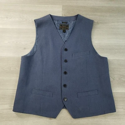 Jos A Bank Reserve Traje Chaleco Cintura Abrigo Para Hombre Talla Grande Azul Algodón Cinco Botones Foto 1 de 4