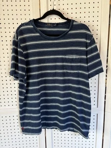 Polo Ralph Lauren Herren T-Shirt blau gestreift Jersey Tasche Gr. XL (Lg) Baumwolle - Bild 1 von 6