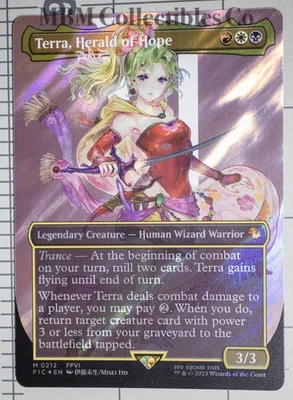 MTG Magic Final Fantasy TERRA HERALD OF HOPE 212 Commander Surge Foil Borderless - Image 1 of 2