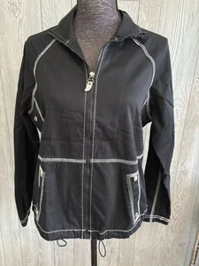 Oleg Cassini Sport Women Size M Black Breathable Jacket - Picture 1 of 10
