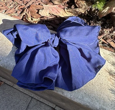 Vintage Large Navy Blue Bow Hair Clip Handmade In France 8” Signed Anita Marie - Image 1 of 4