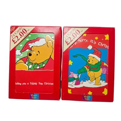 Vintage Disney Winnie The Pooh Christmas Cards 48 Blanks Envelopes Tigger Piglet - Image 1 of 4