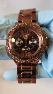 Orologio al quarzo Angel Star tono bronzo n. 7140 - Lunetta con strass - Fondo in acciaio inox - Foto 1 di 6