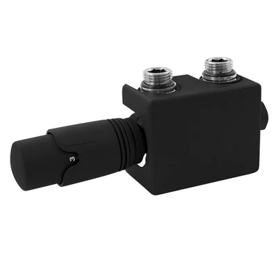 LUXEBATH Badheizkörper Thermostat Anschlußgarnitur Universalventil Mittelanschluß Schwarz