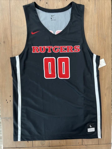 Nike Rutgers Scarlet Knights Elite Basketball Game Jersey Black Men's L 867770 Cover