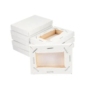 Stretched Wooden White Painting Supplies Oil Paint Board Artist Canvas Frame - Picture 1 of 12