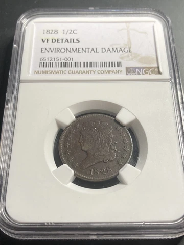 1828 Classic Head Half Cent, 13 Stars, NGC VF Details,  100% Copper, Low Mintage Cover