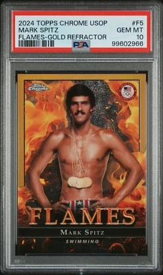 2024 Topps Chrome U.S. Olympic & Para Tm- Mark Spitz GOLD Card #F5 PSA GEM MT 10 Foto 1 de 2