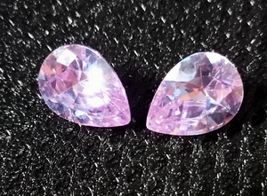 27.25 CT Good Looking Pear  Cut Purple Zircon A+++ Loose Gemstone 2 Pcs - Picture 1 of 6