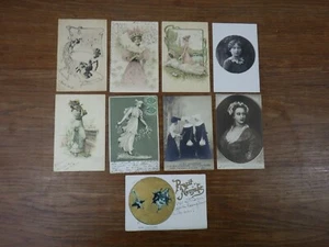9 CPA Postcards Postkarte Theme JEUNES FEMMES Young Women circa. 1900 (2) - Bild 1 von 6