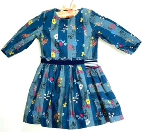 NO ADDED SUGAR BLUE DENIM STRIPE FLORAL  DRESS  4 SWEET🌸 - Picture 1 of 4