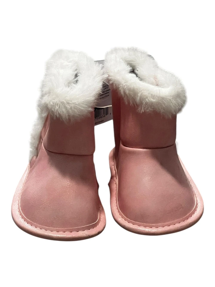 New Child of Mine by Carters Pink Sparkly Infant Girls Booties 3-6 Months - Изображение 1 из 2