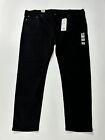 Levi's 502 Jeans Mens Size 46x34 Black Denim Flex Taper Leg