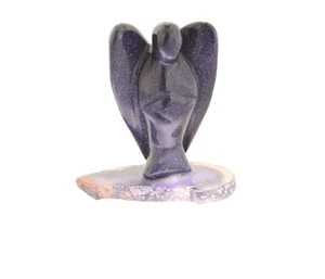 Ein blauer Aventurin Engel Figur Achat 40 mm Muttertag Lehrer Geschenk drittes Auge - Bild 1 von 6