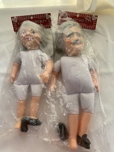 Vtg. 1992 Fibre Craft Grandparents Music Box Soft Dolls Grandma & Grandpa 13"in. - Picture 1 of 4