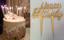 Topper cake 'Happy Birthday'. Taglio laser