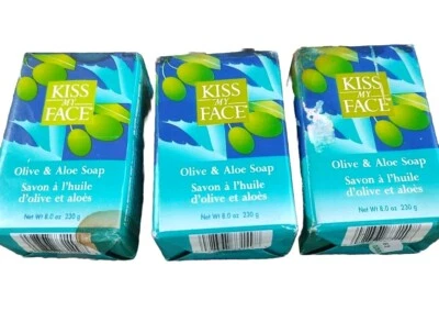 Батончики для мыла с оливковым маслом и алоэ Kiss My Face (3 упаковки) 8 унций оливковое масло EA - Изображение 1 из 4
