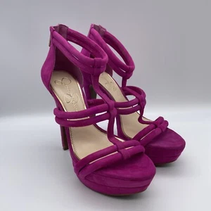 Jessica Simpson Binnie Womens zipper Heels platform Sandal Bermuda Pink 7M - Picture 1 of 9
