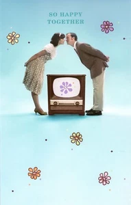 Linda Tarjeta de ANIVERSARIO PARA PAREJA, Azul, Flores de American Greetings + Sobre - Imagen 1 de 4