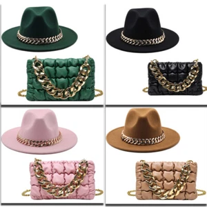 Unisex Wide-Brim Panama Style Hat Felt Cap Bag Fedora Hats Jazz Hats New - Picture 1 of 21