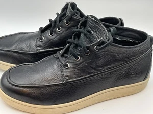 Timberland Chukka Pebbled Black Leather Boots White Sole Mens Size 10.5  M - Picture 1 of 11