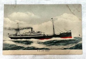 PD Kapverde Dampfschiff Postkarte 354 verschickt 1910 CAW Grun Hamburg Ohlsdorf - Bild 1 von 9