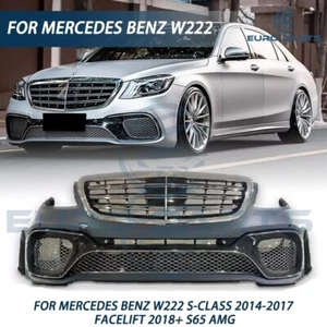 For 2014-2017 Mercedes Benz W222 S-Class Facelift 2018+ S65 AMG Front Bumper Kit - Picture 1 of 7