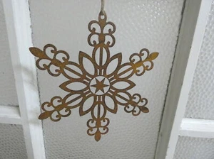 Schneeflocke (B) aus Metall, rostfarben, Ø 20cm, Gartendeko, Wohndeko - Bild 1 von 2