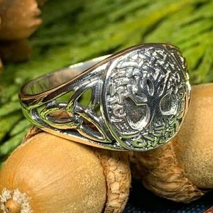 Tree of Life Ring Wiccan Pagan Irish Scottish Large Ring 925 - Picture 1 of 9