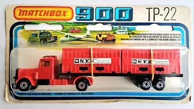 MATCHBOX VINTAGE SUPERFAST TP 22 CONTAINER TRUCK, RARE RED CONTAINERS, N.Y.K.  - Image 1 of 4