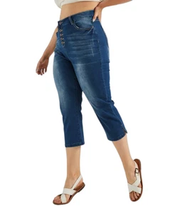 Medium Dark Wash Mia High Rise Capri Pants Size 6 - Picture 1 of 3