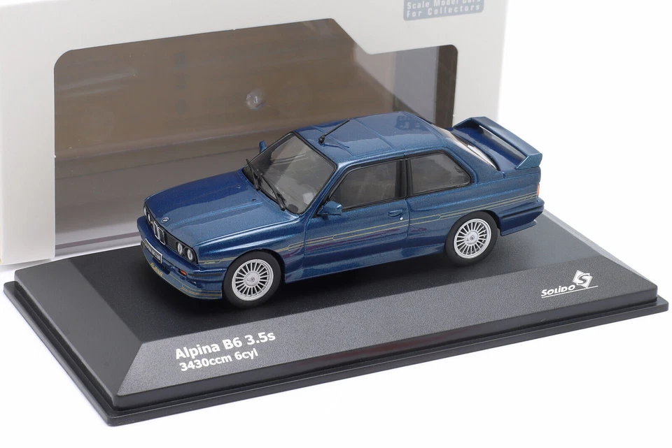 BMW ALPINA E30 B6 Blu 1990 SOLIDO S4312001 1 43 3.5S BASE M3 Blu BLAU