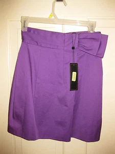 BCBG MaxAzria Größe 0 Mila plissierter lila Baumwoll-Stretch-Minirock NEU Einzelhandel 138 $ - Bild 1 von 4