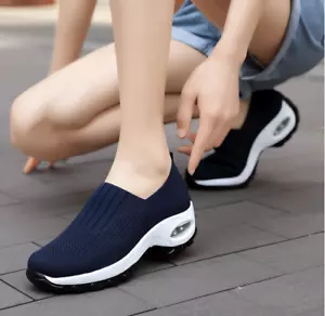 Zapatillas ortopédicas para mujer, plataforma cojín zapatos para caminar diabéticos sin cordones - Imagen 1 de 17