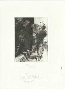 Exlibris - REGINA FRANKE - For Peter Labuhn - "She & He II" - 2000 - Signed - Imagen 1 de 2