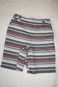 Boys STRIPED SHORTS Dressy Casual BLUE BEIGE RED WHITE BLACK Elast Waist SIZE 7 - Picture 1 of 2