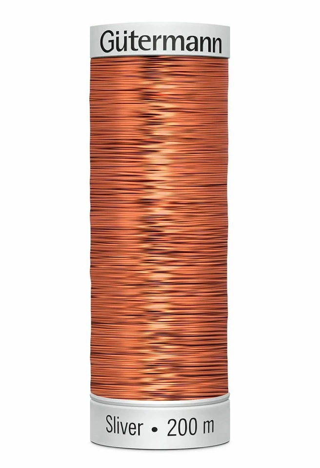 Gutermann Metallic Sliver Thread, Colour 8011 DARK COPPER, 200 Metre Spool - Image 1 of 1