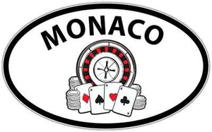 Monaco Country Casino Monte Carlo Oval Car Bumper Window Sticker Decal 6"X4" - Picture 1 of 1