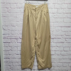 Wunderschöne Hose weites Bein beige Größe 10 Plissee vorne Karriere Freizeit Boho Lagenlook - Bild 1 von 10