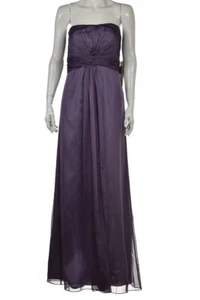 NEU ML Monique Lhuillier Brautjungfernkleid Größe 12 lila Etui trägerlos lang - Bild 1 von 6
