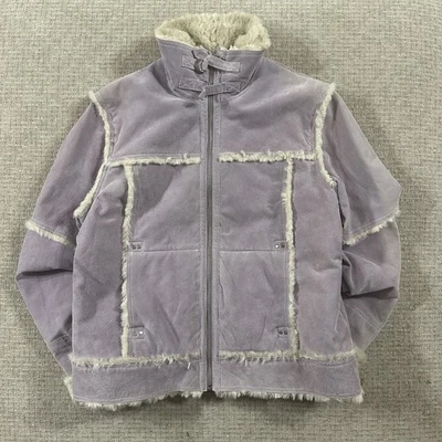 De colección. Chaqueta para mujer Wilson de cuero de gamuza Máxima forrada de sherpa XL Y2K Foto 1 de 4