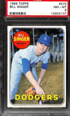 1969 TOPPS #575 BILL SINGER PSA 8 NM-MT 15805137  - Image 1 of 3
