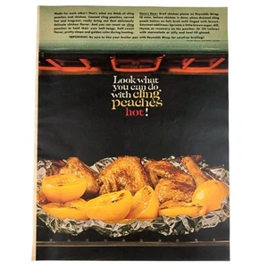 Hot Cling Peaches and Chicken Vintage Magazine Print Ad 1960s - Picture 1 of 2