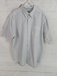 L.L.Bean Herren 18 Tall Kurzarm rot/blau gestreift Button Down traditionelle Passform - Bild 1 von 11
