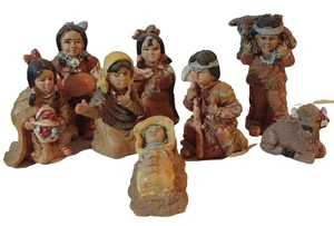 Native, American Indian, Nativity Set, 8 Pieces - Picture 1 of 15