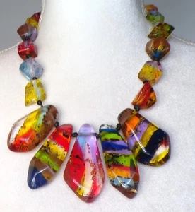 Sobral Sobralita Itarare Multi Inclusion Bead Statement Artist Made Necklace - Picture 1 of 6