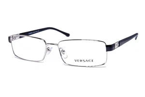 Anteojos Versace MOD.1120 1000 plateados negros talla 54/16/140 hechos en Italia - Imagen 1 de 6