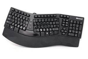 Microsoft Elite Natural Ergonomic Curve Keyboard KU-0045 X08-73009 For PS2 Black - Picture 1 of 10