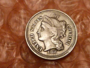 1868 Tre (3) Centesimi di Nichel Grado Superiore #A - Foto 1 di 2