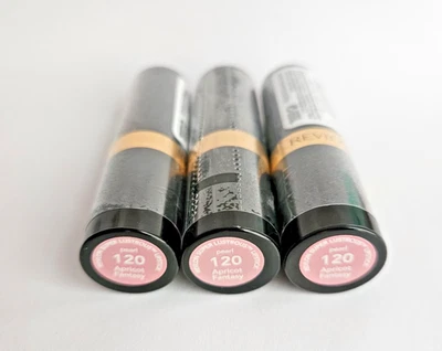 3 PACK Revlon Super Lustrous Lipstick 120 APRICOT FANTASY Pearl, New Lot SEALED  - Image 1 of 4